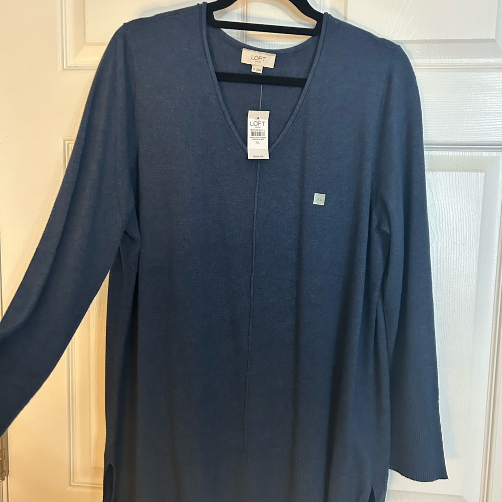 Loft Blue V-Neck Sweater